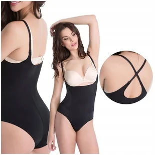﻿Julimex Wyszczuplające body pod biust z siateczką M CZARNY - Body - miniaturka - grafika 1