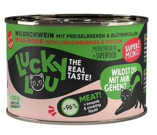 Lucky Lou SuperMono Dzik puszka 200g - Mokra karma dla kotów - miniaturka - grafika 1