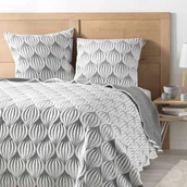Narzuty - Biało-szara narzuta z mikrowłókna 220x240 cm Faustine – douceur d'intérieur - miniaturka - grafika 1