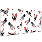 Podkładki na biurko - Duża mata na biurko Niezwykłe koguty 100x50 cm - miniaturka - grafika 1