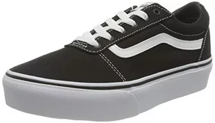 Vans Dziewczęce Ward Platform Canvas, Sneakersy, Canvas Black White, 34.5 EU - Buty dla dziewczynek - miniaturka - grafika 1
