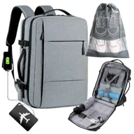 Plecaki - Plecak Bagaż Podręczny do Samolot 40x25x20 Ryanair Wizzair Usb na Buty - miniaturka - grafika 1