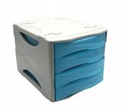 Półki na dokumenty - ARDA Organizer Smile niebiesko-biały 4 szuflady TR15P4PBL - miniaturka - grafika 1