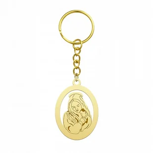 Brelok do kluczy Złoty Matka Boska 925 Prezent GRAWER GRATIS - Breloki - miniaturka - grafika 1