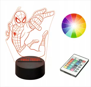 Lampka nocna NA BIURKO 3DLED imię grawer SPIDERMAN - Lampy stojące - miniaturka - grafika 1