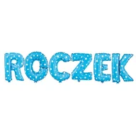 Baby shower i roczek - PAL Zestaw balonów foliowych "Roczek" niebieski w gwiazdki - 40 cm 460294 - miniaturka - grafika 1