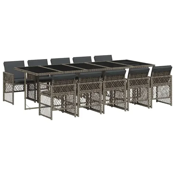 Zestaw Mebli Ogrodowych z Rattanu PE, Stół 275x106x73 cm, Krzesła 50,5x5