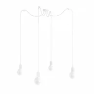 Lampy sufitowe - Biała lampa pająk Loft multi metal line X4 lampa wisząca KOLOROWE KABLE - miniaturka - grafika 1