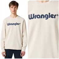 Bluzy męskie - Wrangler LOGO CREWNECK SWETASHIRT Vintage White bawełniana bluza z logo 3XL - miniaturka - grafika 1