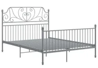 Łóżka - Szare metalowe łóżko w stylu loftowym 140x200 cm G4-W98 - miniaturka - grafika 1