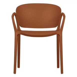 Ceglaste plastikowe krzesło Bent – WOOOD - Krzesła - miniaturka - grafika 1