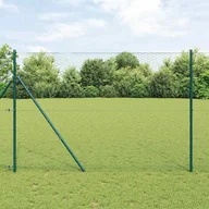 Ogrodzenia - Lumarko Ogrodzenie z słupkami Zielony 1.5 x 50 m Stal pokryta PCV - miniaturka - grafika 1