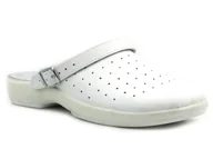 Klapki i japonki damskie - Klapki damskie lekarskie ze skórzaną wkładką - Inblu 8, białe - miniaturka - grafika 1