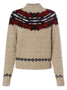Polo Ralph Lauren Sweter damski z dodatkiem lnu Kobiety Wełna beżowy|niebieski|czerwony wzorzysty, S - Swetry damskie - miniaturka - grafika 1