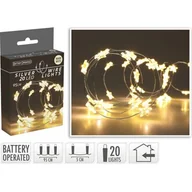 Oświetlenie świąteczne - Drut srebrny z gwiazdkami 20 LED ciepły biały 95 cm - miniaturka - grafika 1