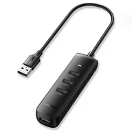 Huby USB - Ugreen HUB 4w1 USB - 4x USB Typ A 3.0 PD DC 12V 0.25m czarny (CM416 10915) - miniaturka - grafika 1