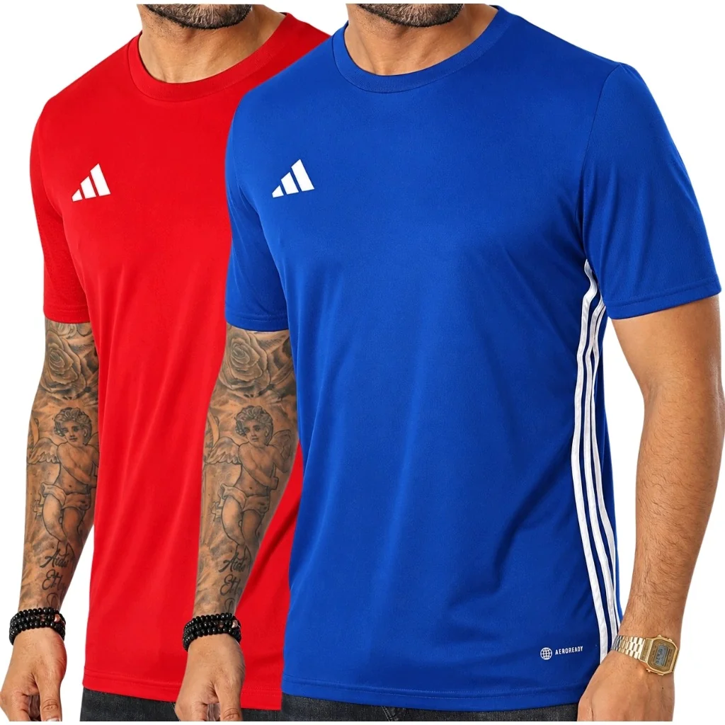 Adidas Zestaw Męski Komplet Koszulka Czerwona + Niebieska T-shirt r. XXL
