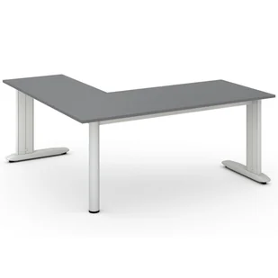 B2B Partner Biurko Flexible lewy 1800 x 1800 mm, antracyt 468274 - Stoły i stoliki do biura - miniaturka - grafika 1
