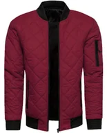 Kurtki męskie - Kurtka męska przejściowa bordowa bomberka Recea - miniaturka - grafika 1
