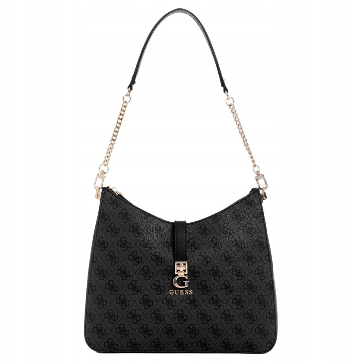 GUESS Torba Damska Duża Elegancka torebka na ramię Logo Wzór Szara