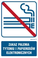 Systemy ekspozycyjne i znaki informacyjne - RB036 ZAKAZ PALENIA TYTONIU I PAPIEROSÓW ELEKTRONICZNYCH, PN - PŁYTA PCV 1MM; (500X750MM) - miniaturka - grafika 1