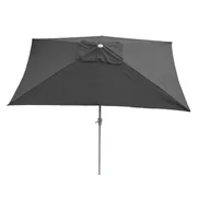 Parasole ogrodowe - Parasol ogrodowy N23, parasol ogrodowy, 2x3 m prostokątny, odchylany, poliester/aluminium 4,5 kg, ochrona UV 50+ ~ antracytowy - miniaturka - grafika 1