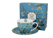 Filiżanki - Filiżanka do kawy i herbaty porcelanowa ze spodkiem DUO Almond Blossom Vincent Van Gogh 270 ml - miniaturka - grafika 1