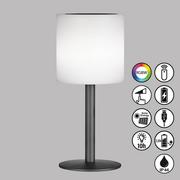Lampy ogrodowe - FH Lighting Solarna lampa stołowa LED Lesina, czarna/biała - miniaturka - grafika 1