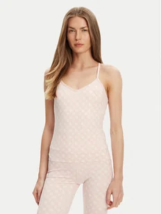 Guess Top V5YP11 MC03W Różowy Slim Fit - Koszulki i topy damskie - miniaturka - grafika 1