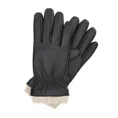 Rękawiczki - Męskie rękawiczki skórzane ocieplane klasyczne - miniaturka - grafika 1