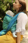 Chusty do noszenia dzieci - Yaro Slings Chusta tkana Yaro Sling - Terra Duo Blue Grass Linen Tencel 5 4.2 m. - miniaturka - grafika 1