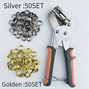 TEMU Zestaw szablonów do dziurkacza ze skóry i płótna, kompletny zestaw szablonów do dziurkacza z 100 sztuk pierścieni 10 mm - idealny do projektów - Rękodzieło - miniaturka - grafika 1