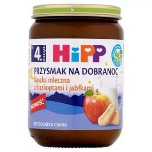 Hipp PRZYSMAK NA DOBRANOC KASZKA MLECZNA Z BISZKOPTAMI I JABŁKAMI HIPP BIO 190 G 25889577 - Kaszki dla dzieci - miniaturka - grafika 1