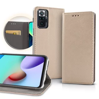 Portfele - Etui MOTOROLA MOTO E13 Portfel z Klapką Flip Magnet złote - grafika 1