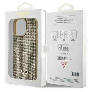 Guess GUHCP15XPMSDGSD iPhone 15 Pro Max 6.7" złoty/gold hardcase Disco Metal Script - Etui i futerały do telefonów - miniaturka - grafika 8