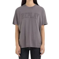 Koszulki i topy damskie - Replay T-shirt damski regular fit, 093 Anthracite, M - miniaturka - grafika 1