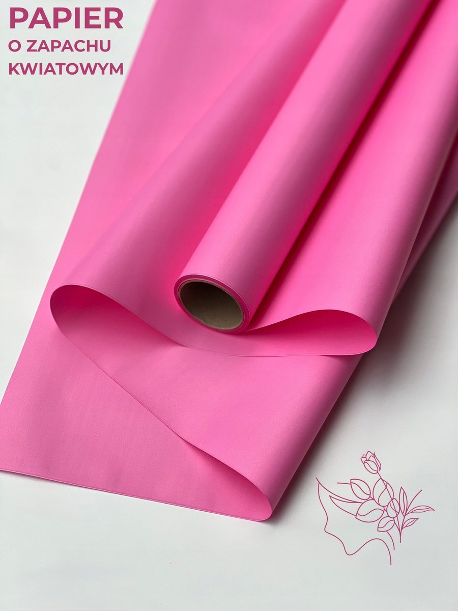 Papier florystyczny do pakowania satynowa 50cmX9m Lilioworóżowy