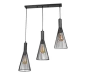 Lampy sufitowe - Żyrandol na lince TIANA 3xE27/20W/230V czarny - miniaturka - grafika 1