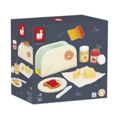 Zabawki AGD - Drewniany zestaw śniadaniowy z tosterem i 12 akcesoriami Shiny Grandma 3+ Janod - miniaturka - grafika 1