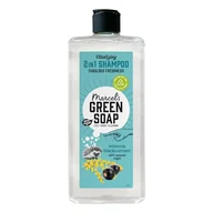 Szampony do włosów - Marcel's Green Soap Szampon - Mimosa & Blackcurrant Scent, wzbogacony naturalnymi olejkami, 97% naturalny, 98% biodegradowalny, wegański, 300 ml - Gentle Care for Hair & Planet - miniaturka - grafika 1