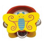 Zabawki kreatywne - Playme Drewniane tamburyno Motyl - miniaturka - grafika 1