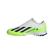 Piłka nożna - adidas Unisex X Crazyfast.3 Buty piłkarskie dla dzieci, bez sznurowania, buty do gry w murawę, Ftwr biały rdzeń czarny klarowna cytryna, 37 1/3 EU - miniaturka - grafika 1