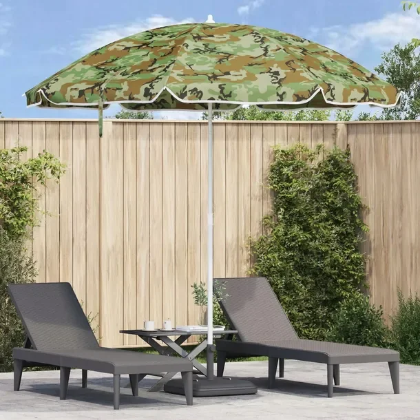 Parasol plażowy z aluminiowym stelażem kamuflaż 300 cm