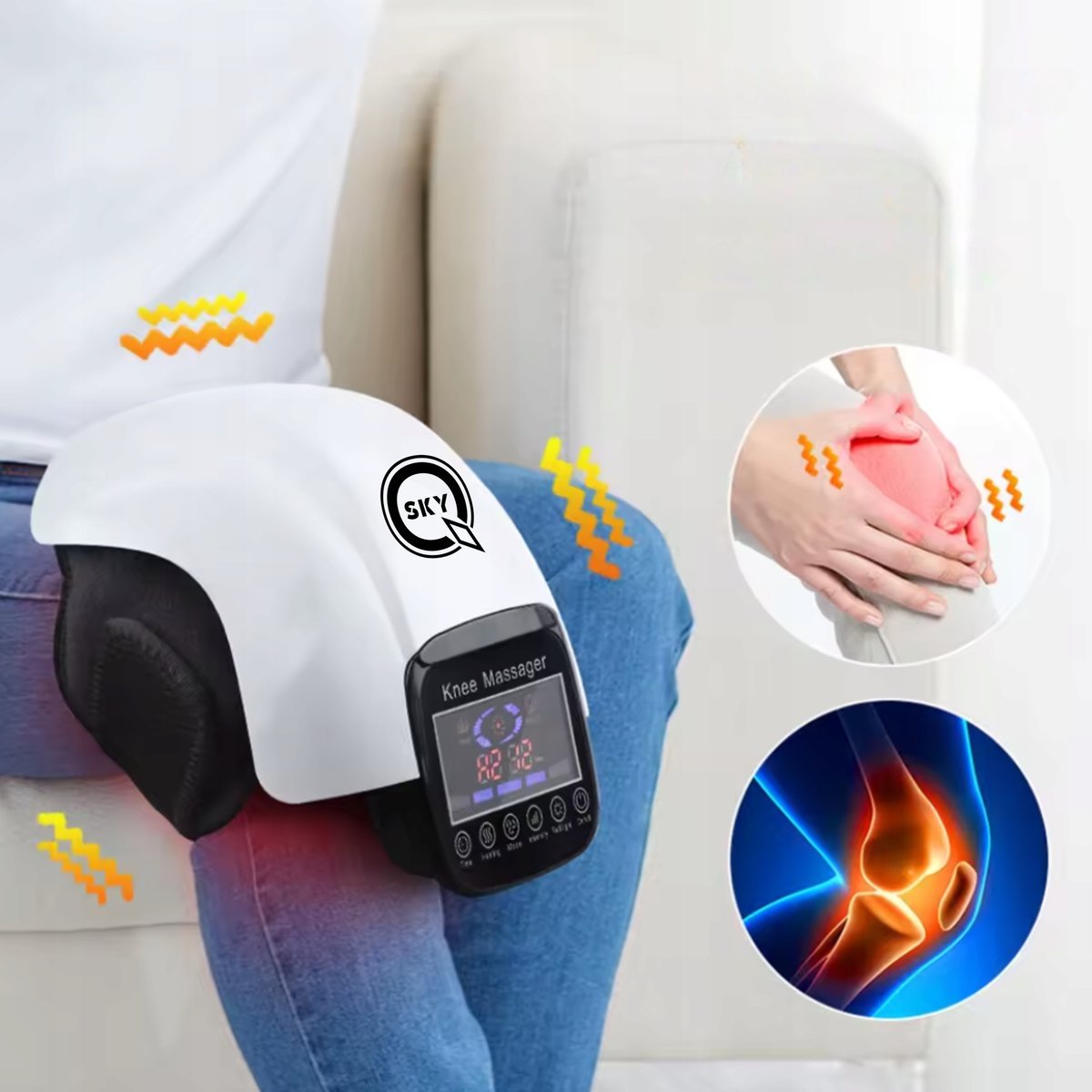 Masażer Do Kolan Łokci Barków Knee Grzanie Bezprzewodowy Podgrzewany