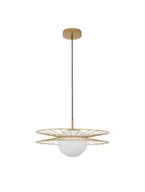 Lampy sufitowe - Wisząca lampa LE42940 druciak do kuchni złoty biały - miniaturka - grafika 1