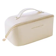 Kosmetyczki, organizery i kuferki - Amaza, Kosmetyczka damska rozkładana organizer kuferek Beżowa - miniaturka - grafika 1