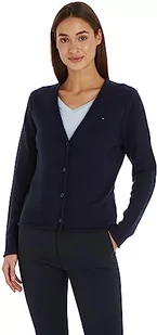 Tommy Hilfiger Damski kardigan z miękkiej wełny V-nk, Pustynne niebo, L - Swetry damskie - miniaturka - grafika 1