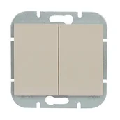 Wyłączniki światła i elektryczne - Wyłącznik podwójny podświetlany Abex Onyx - beżowy - miniaturka - grafika 1
