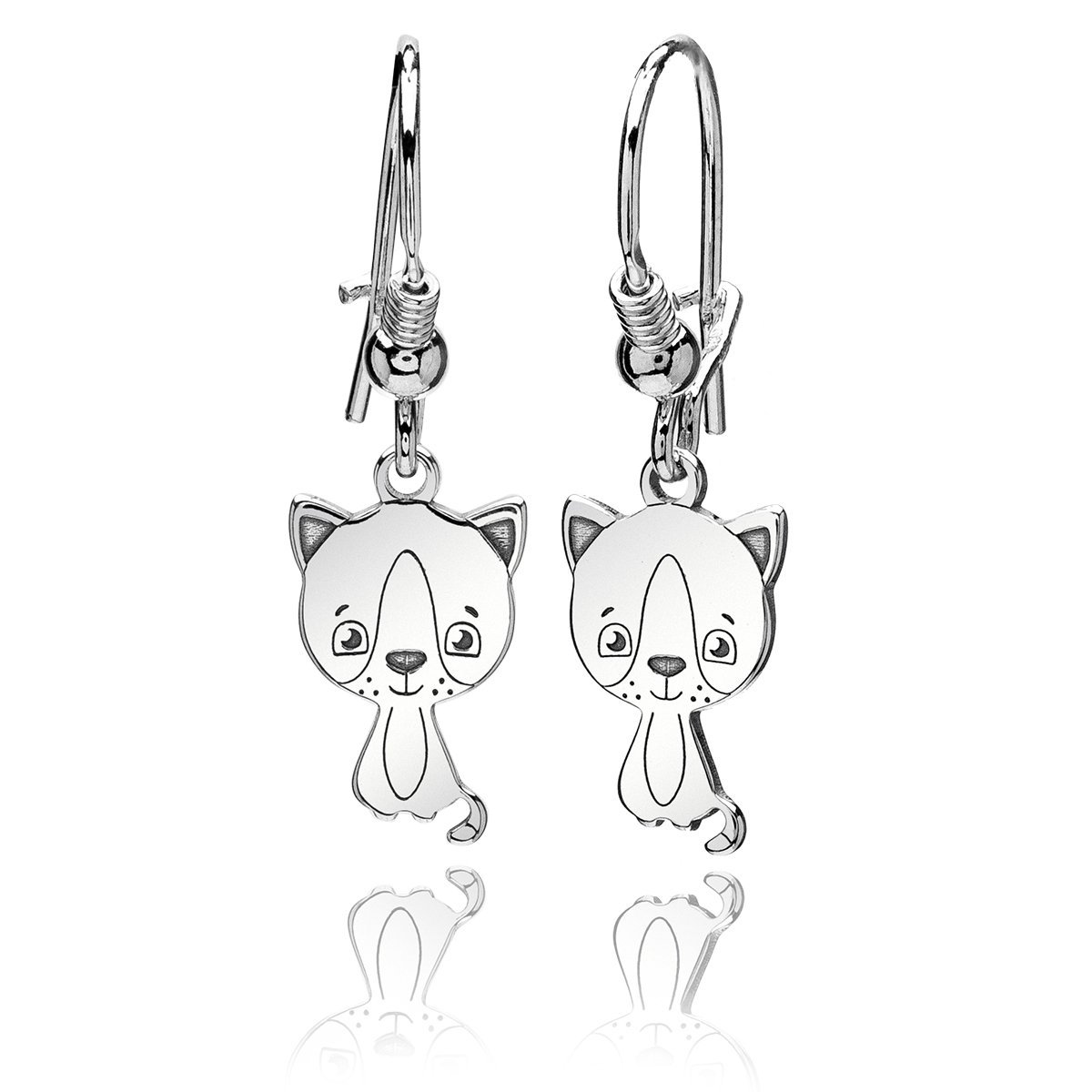 Kolczyki kotki srebrne