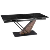 Stoły - Stół Ceramiczny Rozkładany Spiek Kwarcowy Do Jadalni Czarny REX 180/240 - miniaturka - grafika 1